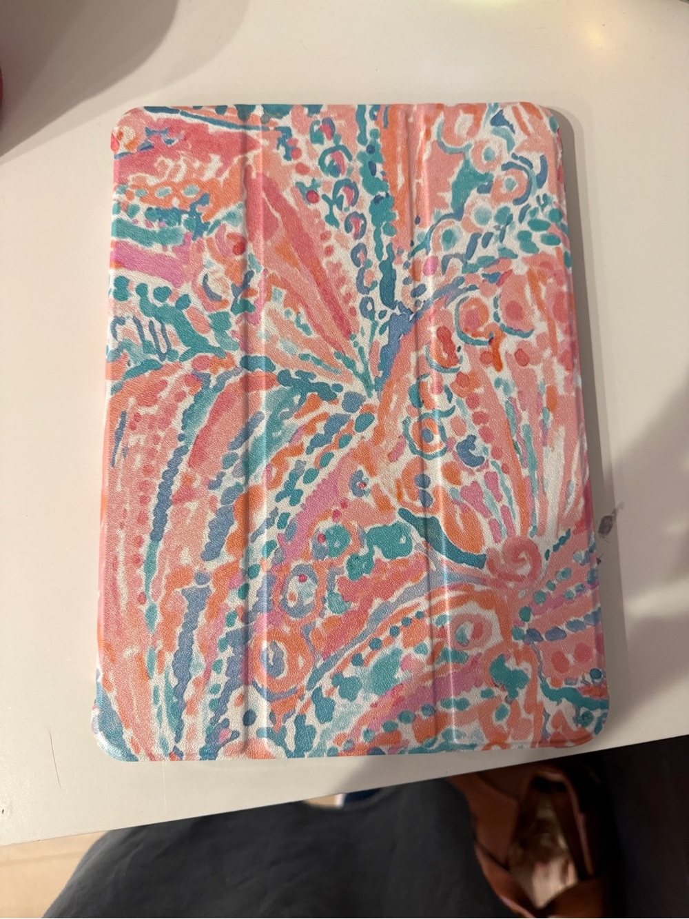 Coral Pink and Teal iPad case